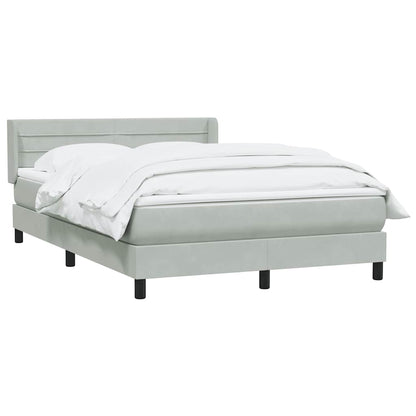 Giroletto a Molle con Materasso Grigio Chiaro 140x210cm Velluto