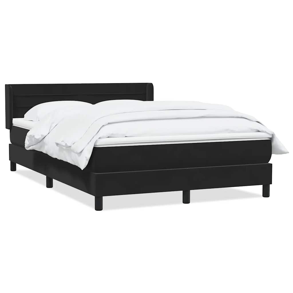 Giroletto a Molle con Materasso Nero 140x210 cm in Velluto