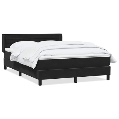 Giroletto a Molle con Materasso Nero 140x210 cm in Velluto