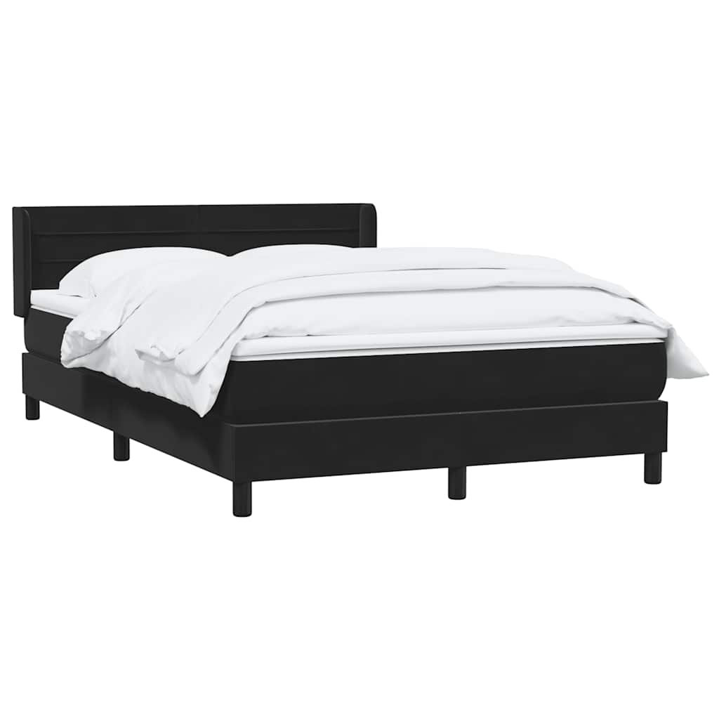 Giroletto a Molle con Materasso Nero 140x210 cm in Velluto