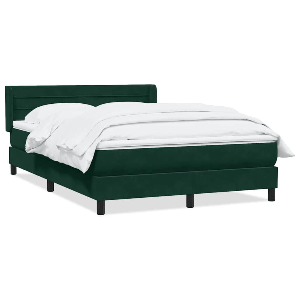 Giroletto a Molle con Materasso Verde Scuro 140x210 cm Velluto