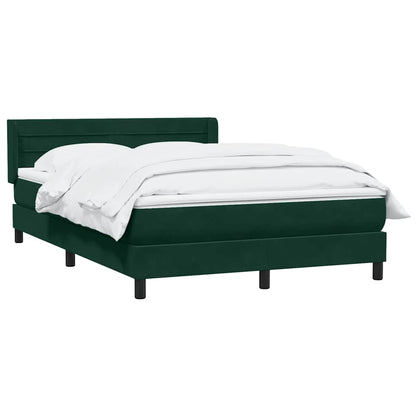 Giroletto a Molle con Materasso Verde Scuro 140x210 cm Velluto