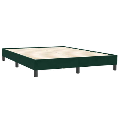Giroletto a Molle con Materasso Verde Scuro 140x210 cm Velluto