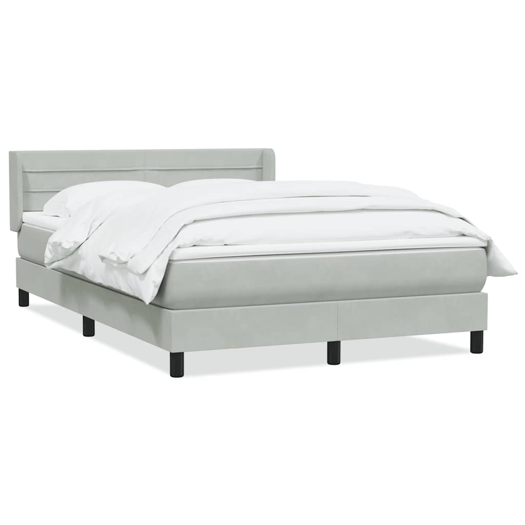Giroletto a Molle con Materasso Grigio Chiaro 160x210cm Velluto