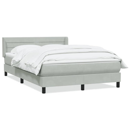 Giroletto a Molle con Materasso Grigio Chiaro 160x210cm Velluto