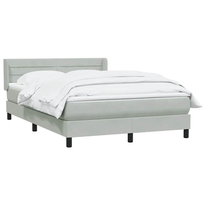 Giroletto a Molle con Materasso Grigio Chiaro 160x210cm Velluto