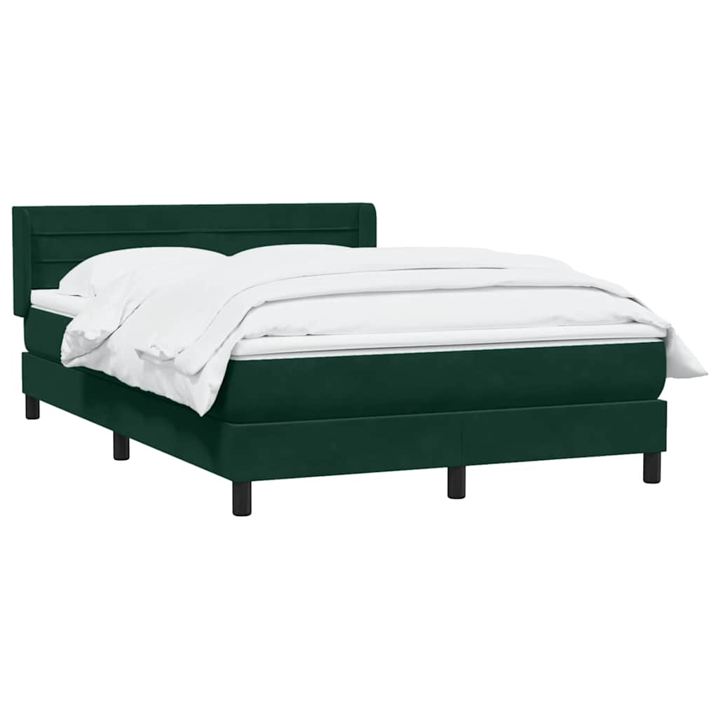 Giroletto a Molle con Materasso Verde Scuro 160x210 cm Velluto