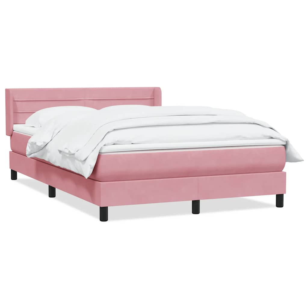 Giroletto a Molle con Materasso Rosa 160x210 cm in Velluto