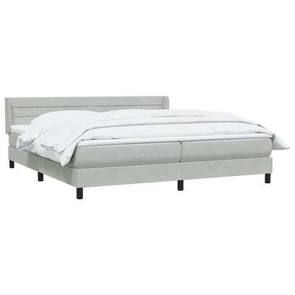 Giroletto a Molle con Materasso Grigio Chiaro 180x210cm Velluto