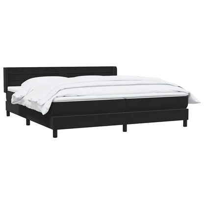 Giroletto a Molle con Materasso Nero 180x210 cm in Velluto