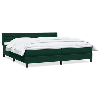 Giroletto a Molle con Materasso Verde Scuro 180x210 cm Velluto