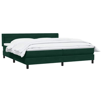 Giroletto a Molle con Materasso Verde Scuro 180x210 cm Velluto