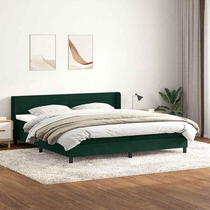 Giroletto a Molle con Materasso Verde Scuro 180x210 cm Velluto