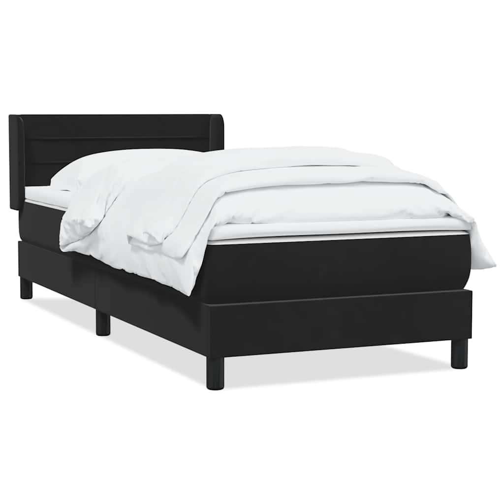 Giroletto a Molle con Materasso Nero 80x220 cm Velluto