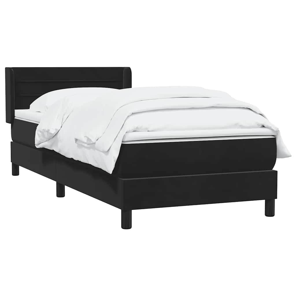 Giroletto a Molle con Materasso Nero 80x220 cm Velluto