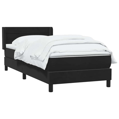Giroletto a Molle con Materasso Nero 80x220 cm Velluto