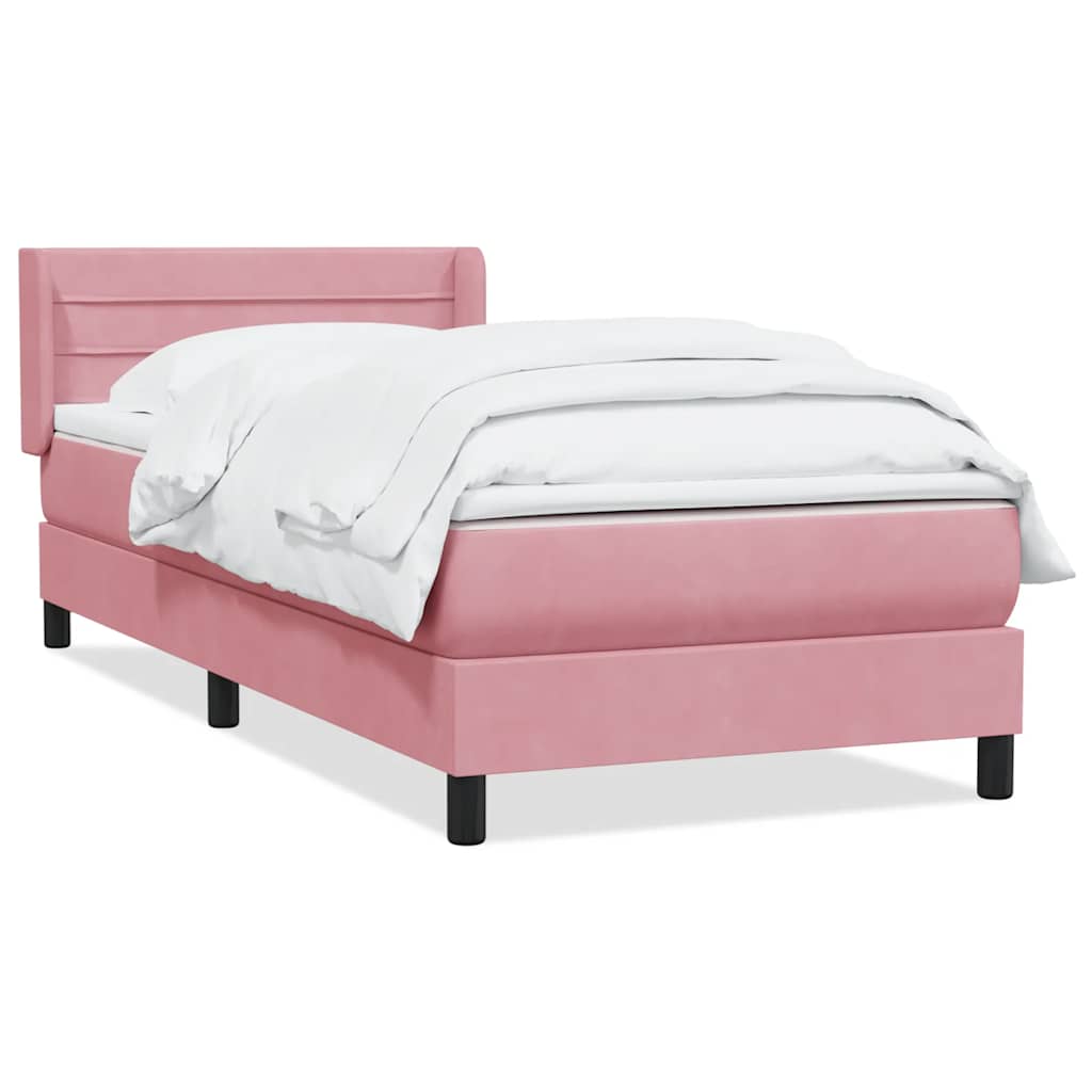 Giroletto a Molle con Materasso Rosa 80x220 cm Velluto