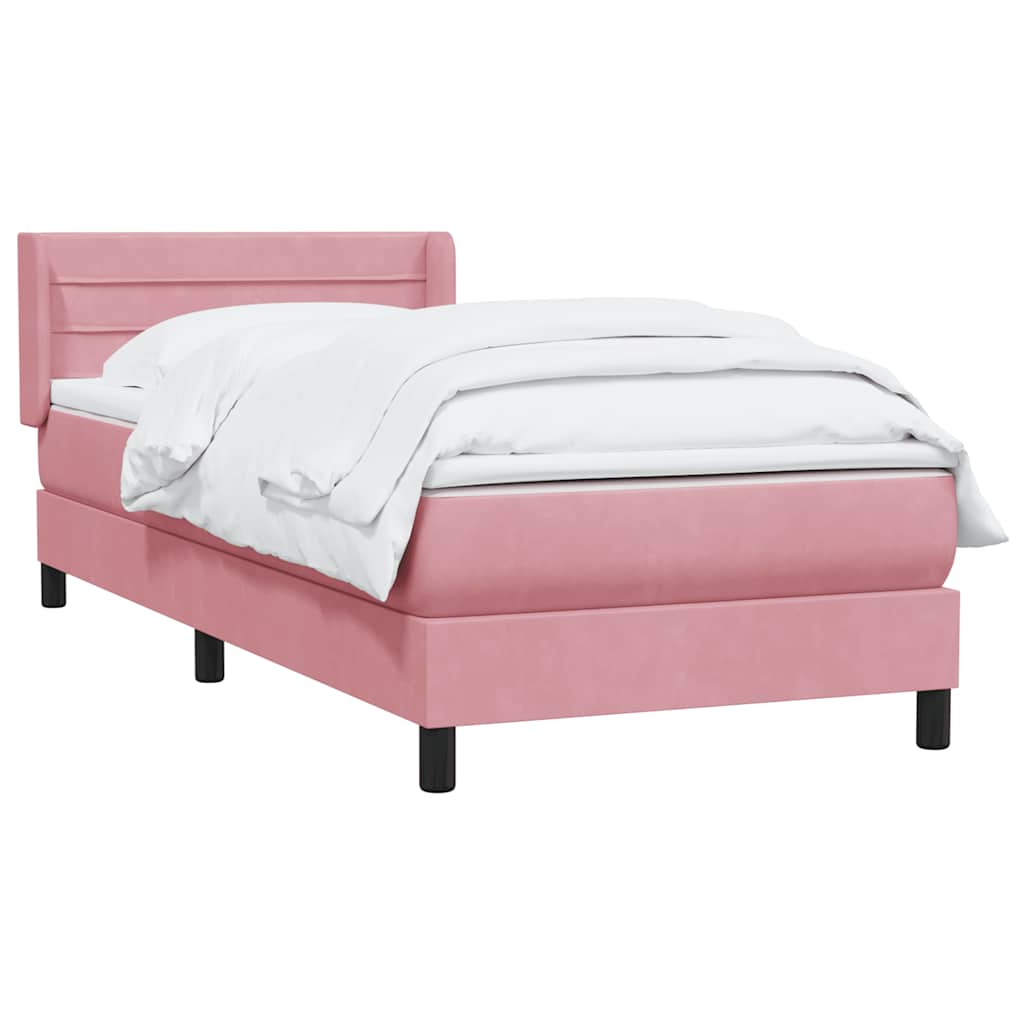 Giroletto a Molle con Materasso Rosa 90x220 cm Velluto