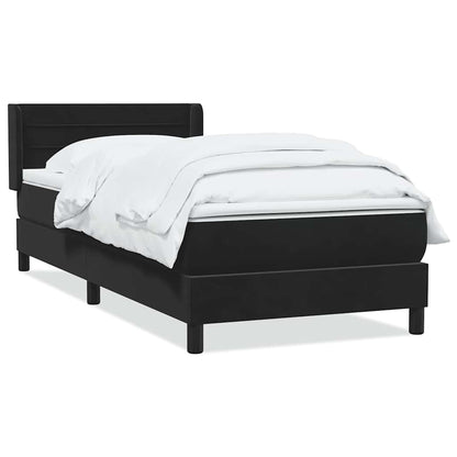 Giroletto a Molle con Materasso Nero 100x220 cm in Velluto
