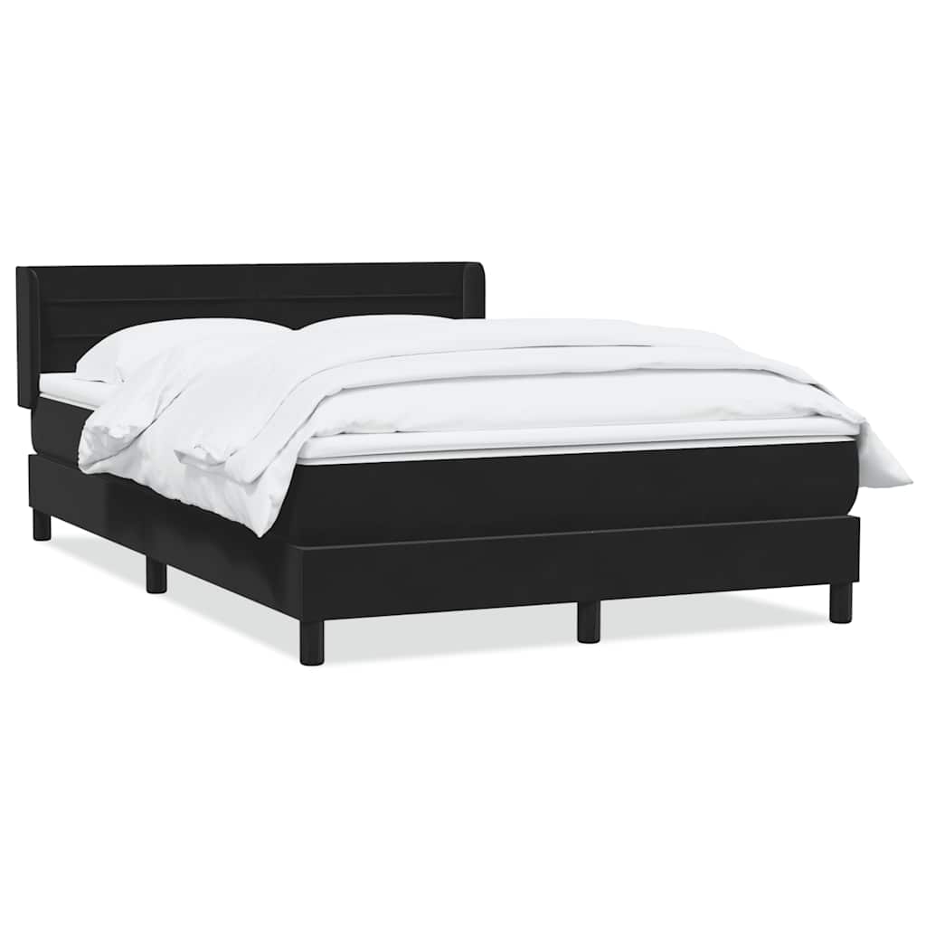 Giroletto a Molle con Materasso Nero 140x220 cm in Velluto