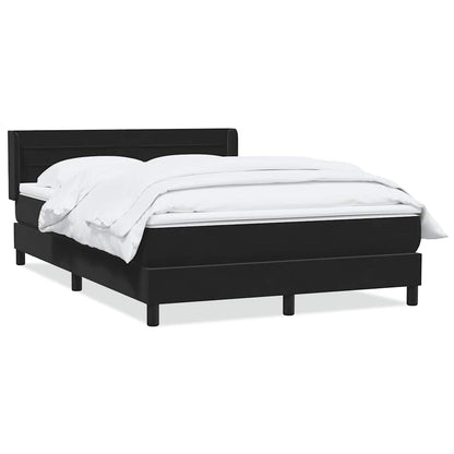 Giroletto a Molle con Materasso Nero 140x220 cm in Velluto