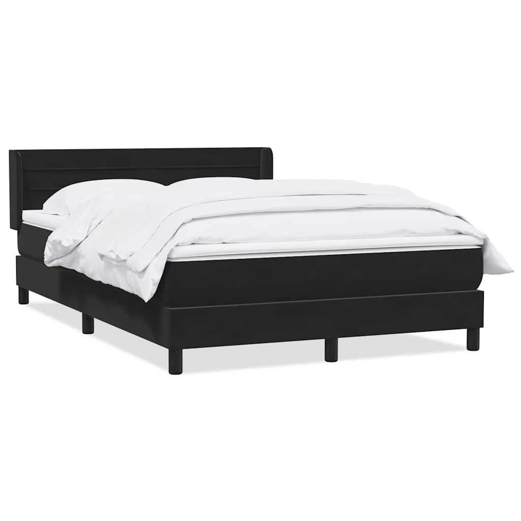 Giroletto a Molle con Materasso Nero 160x220 cm in Velluto
