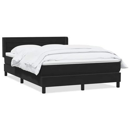 Giroletto a Molle con Materasso Nero 160x220 cm in Velluto