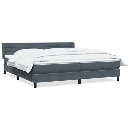 Giroletto a Molle con Materasso Grigio Scuro 180x220 cm Velluto