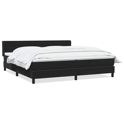 Giroletto a Molle con Materasso Nero 180x220 cm in Velluto