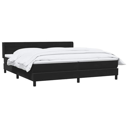 Giroletto a Molle con Materasso Nero 180x220 cm in Velluto