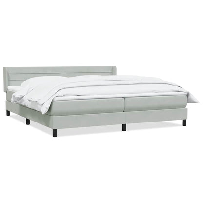 Giroletto a Molle con Materasso Grigio Chiaro 200x220cm Velluto