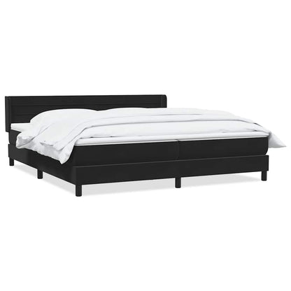 Giroletto a Molle con Materasso Nero 200x220 cm in Velluto