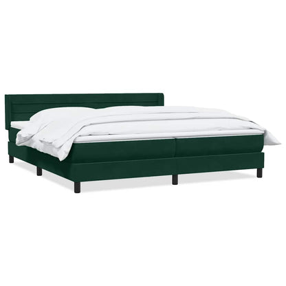 Giroletto a Molle con Materasso Verde Scuro 200x220 cm Velluto