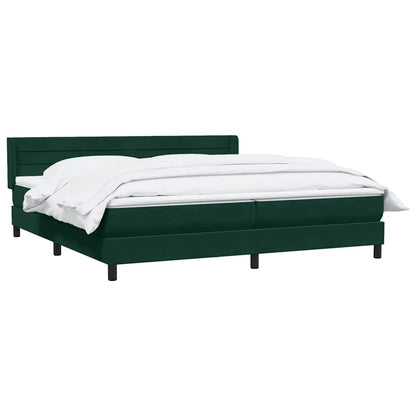 Giroletto a Molle con Materasso Verde Scuro 200x220 cm Velluto