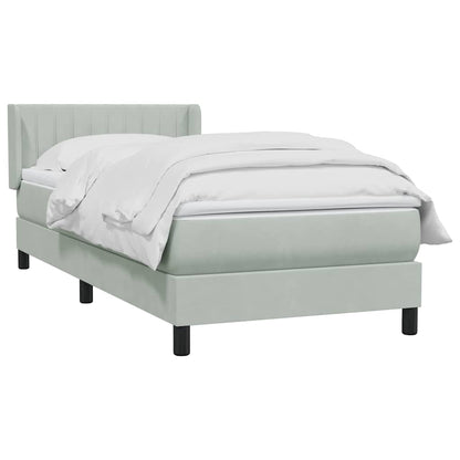 Giroletto a Molle con Materasso Grigio Chiaro 80x210 cm Velluto