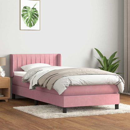 Giroletto a Molle con Materasso Rosa 80x210 cm Velluto