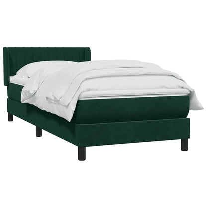 Giroletto a Molle con Materasso Verde Scuro 90x210 cm Velluto