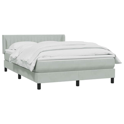 Giroletto a Molle con Materasso Grigio Chiaro 140x210cm Velluto