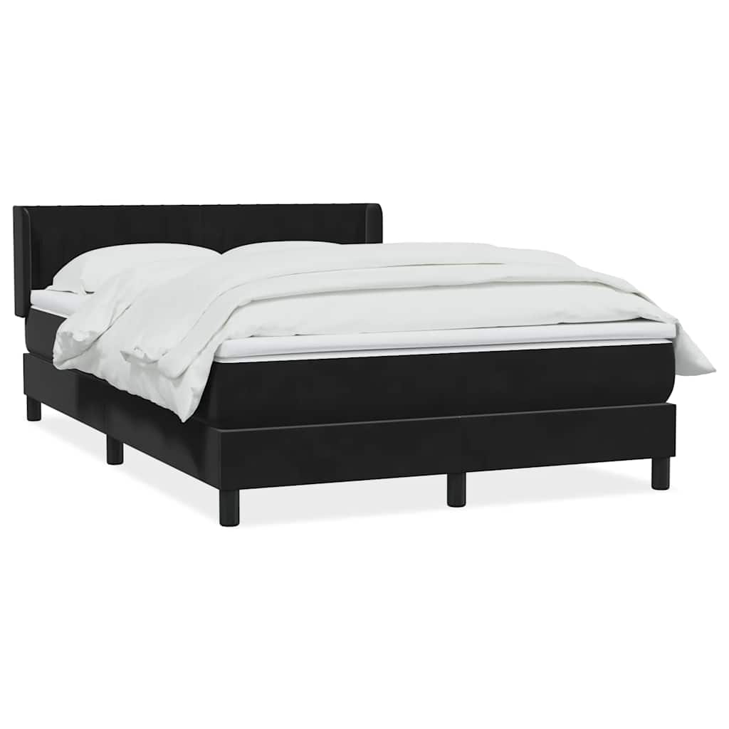 Giroletto a Molle con Materasso Nero 140x210 cm in Velluto