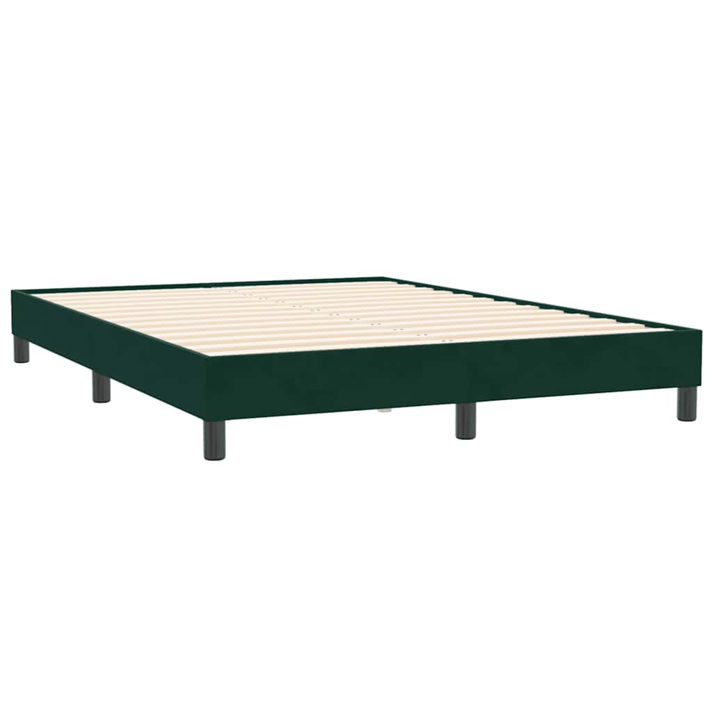 Giroletto a Molle con Materasso Verde Scuro 140x210 cm Velluto