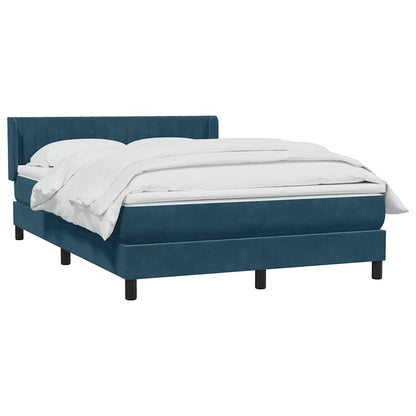 Giroletto a Molle con Materasso Blu Scuro 140x210 cm in Velluto
