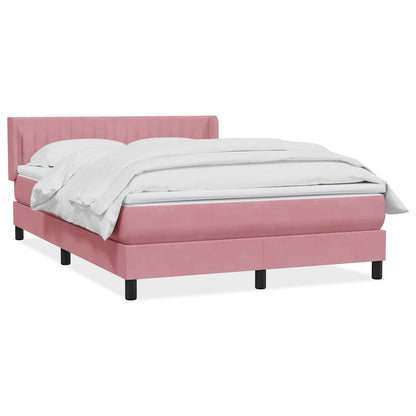 Giroletto a Molle con Materasso Rosa 140x210 cm in Velluto