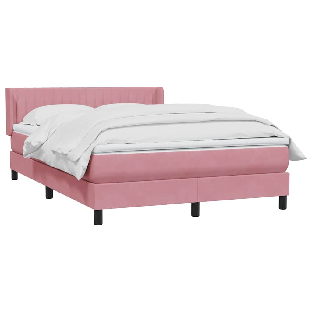 Giroletto a Molle con Materasso Rosa 140x210 cm in Velluto