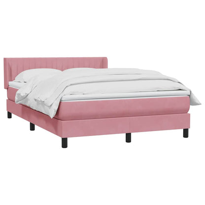 Giroletto a Molle con Materasso Rosa 140x210 cm in Velluto