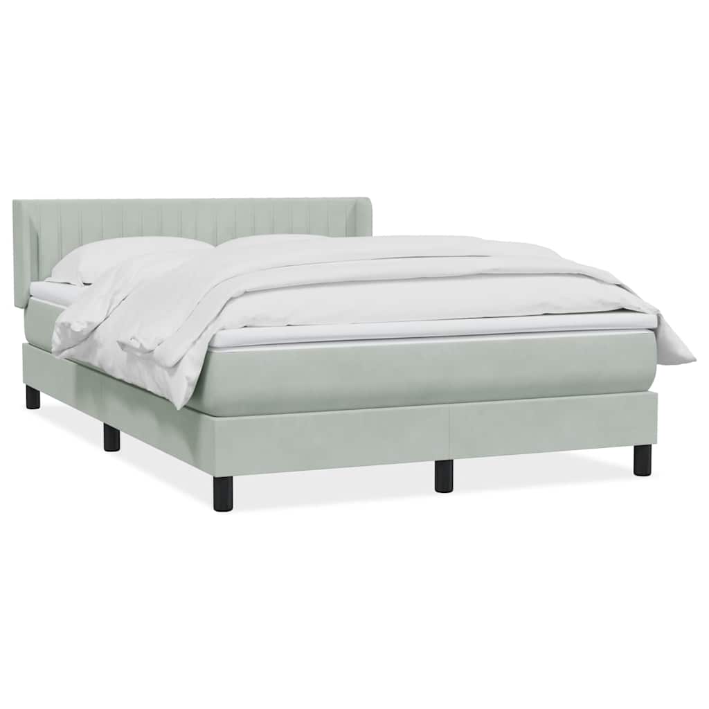Giroletto a Molle con Materasso Grigio Chiaro 160x210cm Velluto