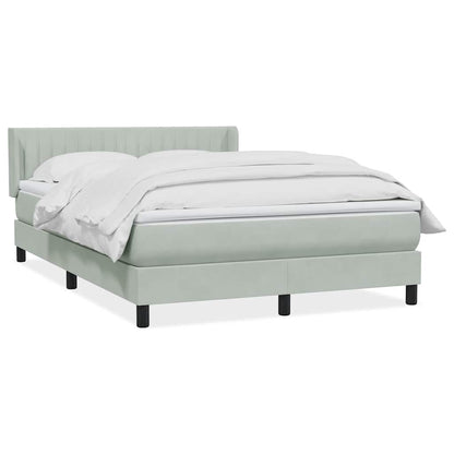 Giroletto a Molle con Materasso Grigio Chiaro 160x210cm Velluto