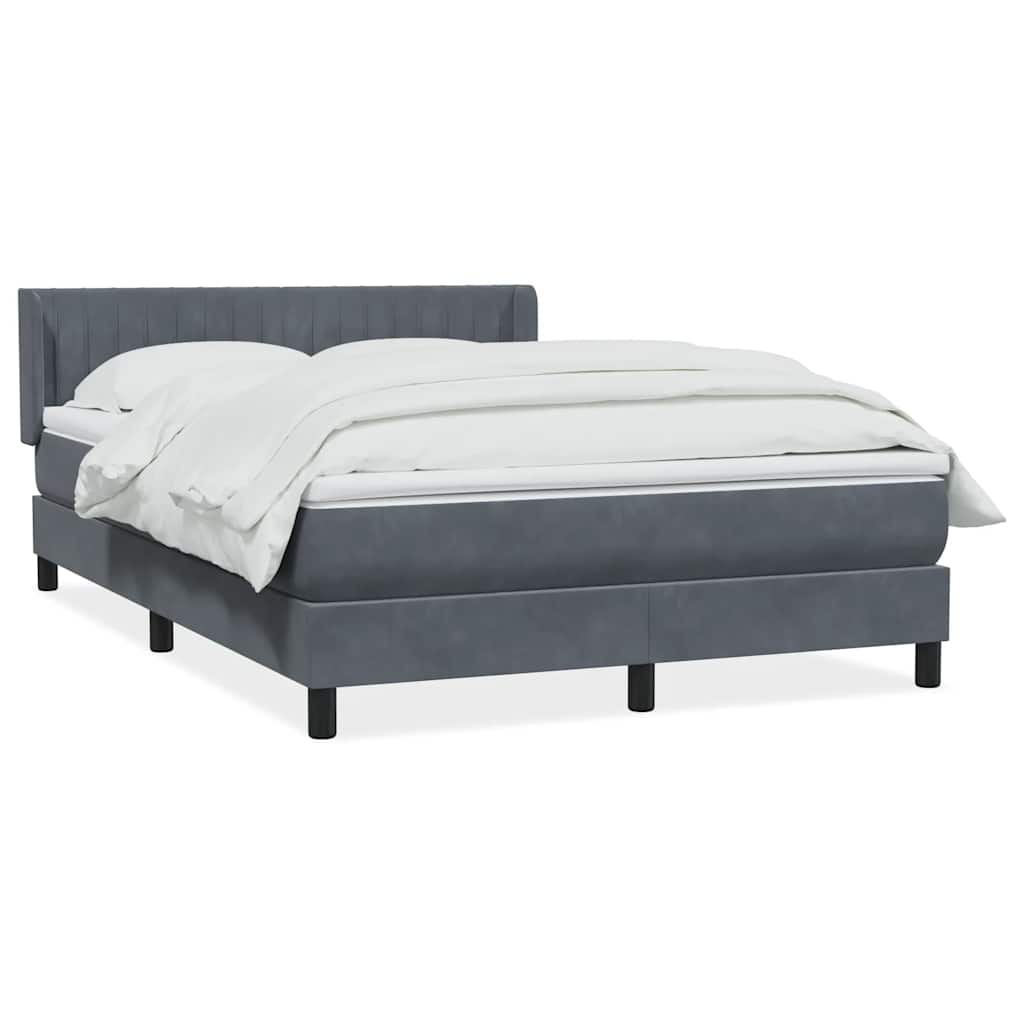 Giroletto a Molle con Materasso Grigio Scuro 160x210 cm Velluto