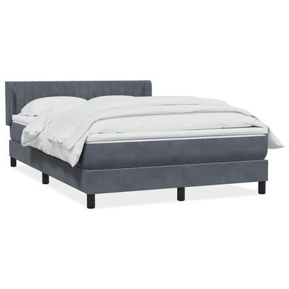 Giroletto a Molle con Materasso Grigio Scuro 160x210 cm Velluto