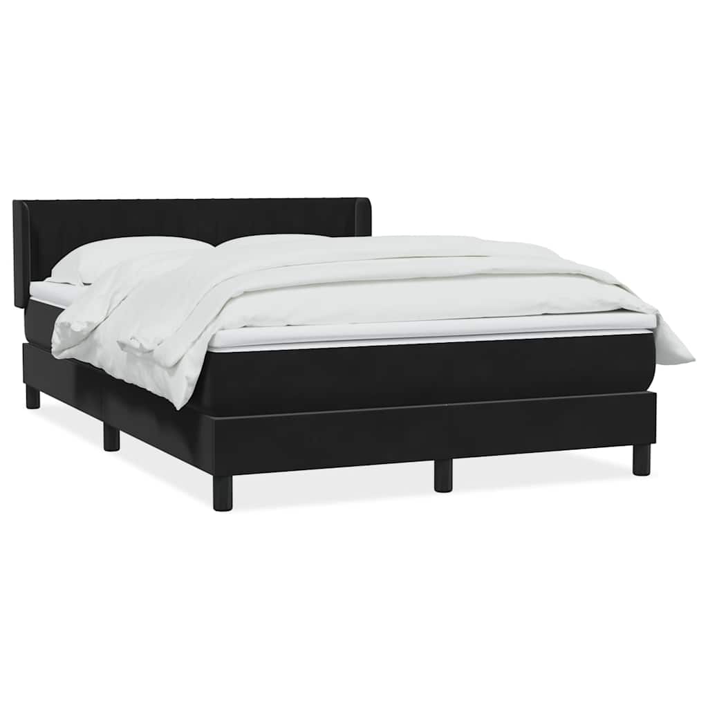 Giroletto a Molle con Materasso Nero 160x210 cm in Velluto