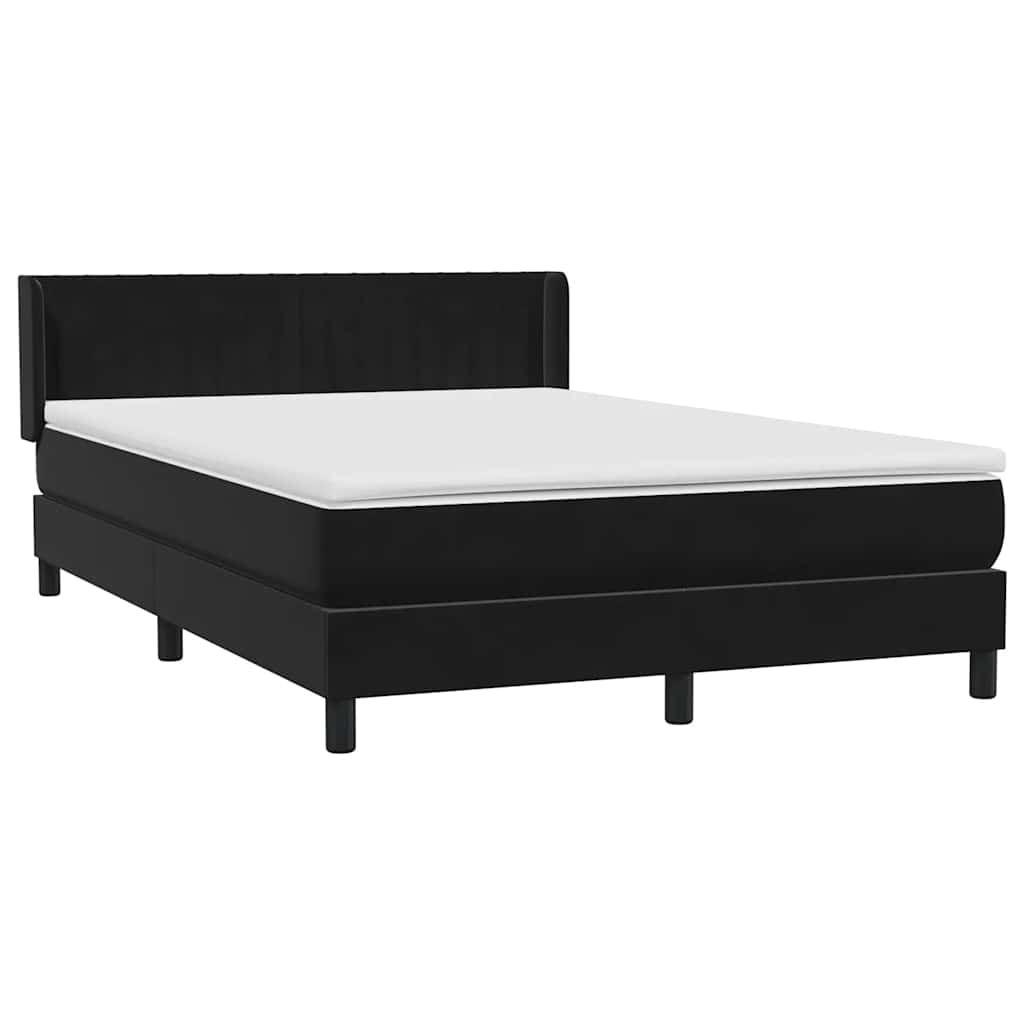 Giroletto a Molle con Materasso Nero 160x210 cm in Velluto